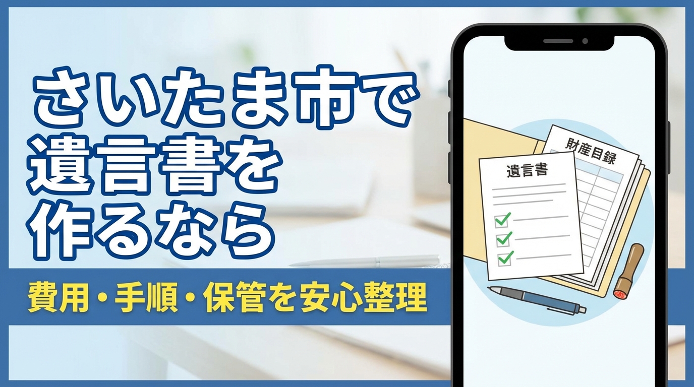 さいたま市で遺言書の作成を進める前に｜費用・方法・保管まで安心整理