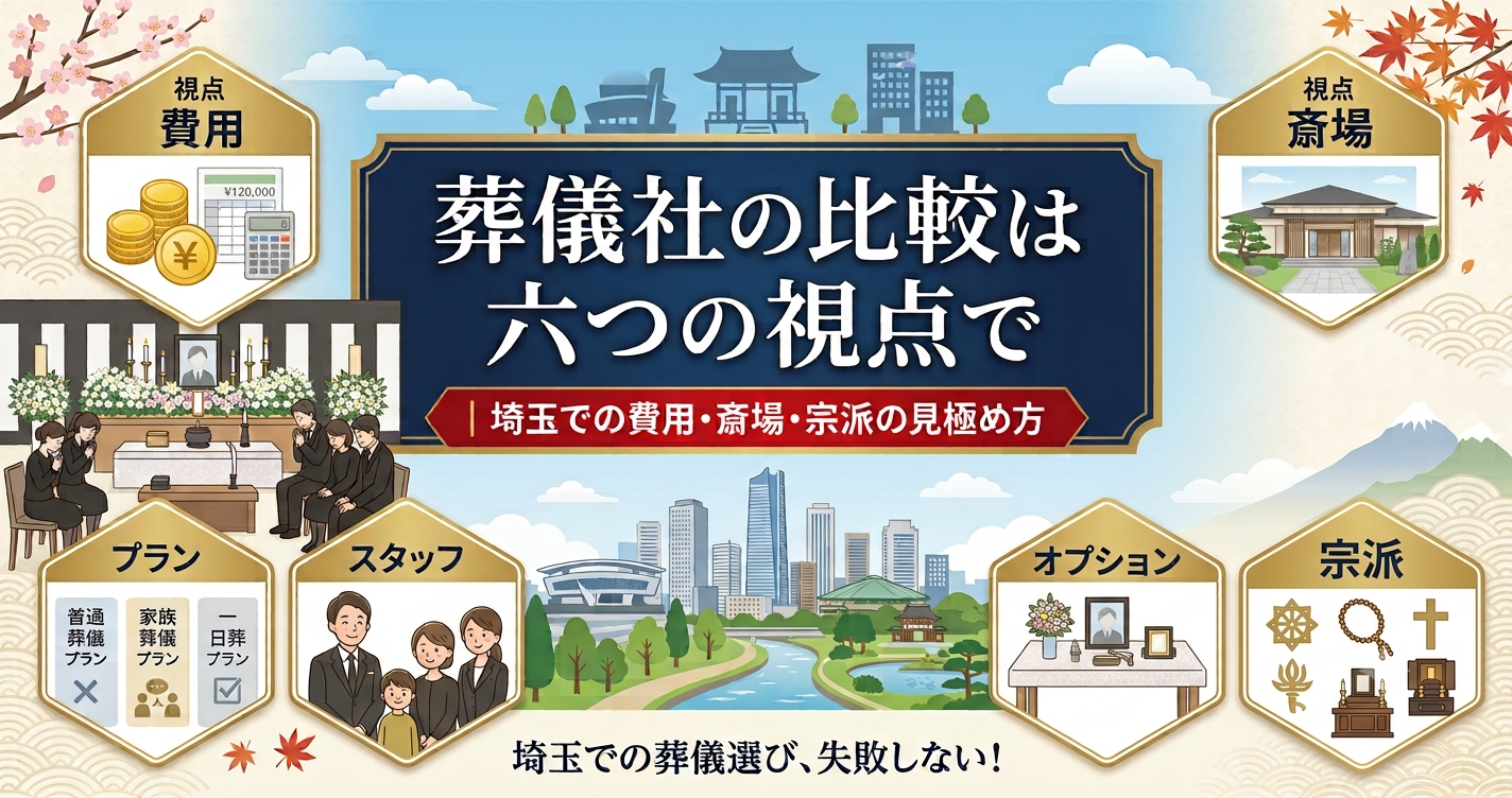 葬儀社の比較は六つの視点で｜埼玉での費用・斎場・宗派の見極め方