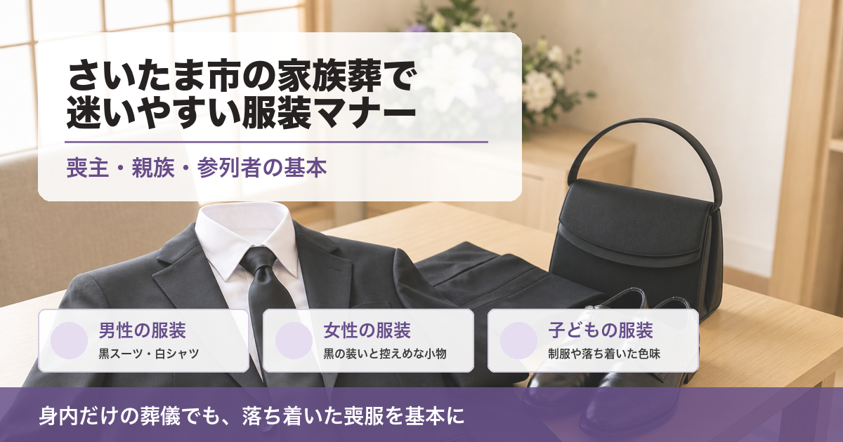 さいたま市の家族葬で迷いやすい服装マナー｜喪主・親族・参列者の基本